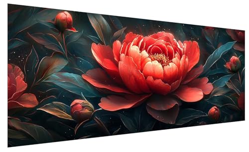 5D Diamond Painting Erwachsene Blume, Diamond Painting Bilder Groß Anlage, DIY Full Drill Mosaikherstellung Bastelset, Kristall Stickerei Kreuzstich Basteln für Zimmer Deko Wohnzimmer (150x60cm) A-41 von JIAGUANG