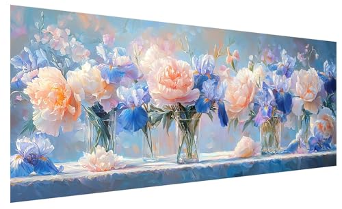 5D Diamond Painting Erwachsene Blume, Diamond Painting Bilder Groß Anlage, DIY Full Drill Mosaikherstellung Bastelset, Kristall Stickerei Kreuzstich Basteln für Zimmer Deko Wohnzimmer (250x100cm) B-58 von JIAGUANG