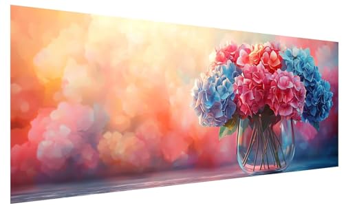 5D Diamond Painting Erwachsene Blume, Diamond Painting Bilder Groß Anlage, DIY Full Drill Mosaikherstellung Bastelset, Kristall Stickerei Kreuzstich Basteln für Zimmer Deko Wohnzimmer (80x30cm) A-51 von JIAGUANG