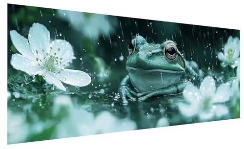 5D Diamond Painting Erwachsene Blume, Diamond Painting Bilder Groß Frosch, DIY Full Drill Mosaikherstellung Bastelset, Kristall Stickerei Kreuzstich Basteln für Zimmer Deko Wohnzimmer (80x30cm) C-11 von JIAGUANG