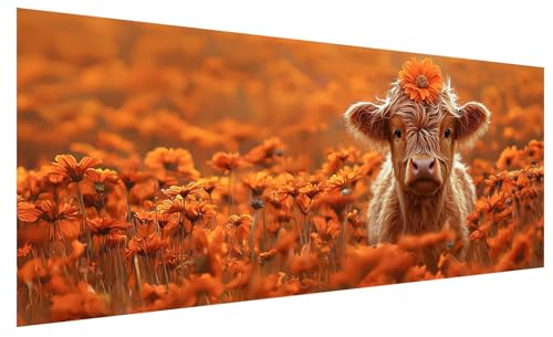 5D Diamond Painting Erwachsene Blume, Diamond Painting Bilder Groß Ochse, DIY Full Drill Mosaikherstellung Bastelset, Kristall Stickerei Kreuzstich Basteln für Zimmer Deko Wohnzimmer (80x30cm) C-1 von JIAGUANG