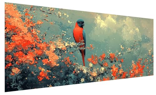 5D Diamond Painting Erwachsene Blume, Diamond Painting Bilder Groß Vogel, DIY Full Drill Mosaikherstellung Bastelset, Kristall Stickerei Kreuzstich Basteln für Zimmer Deko Wohnzimmer (200x80cm) A-19 von JIAGUANG