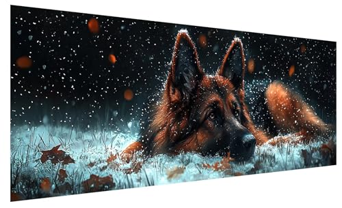 5D Diamond Painting Erwachsene Cool, Diamond Painting Bilder Groß Hund, DIY Full Drill Mosaikherstellung Bastelset, Kristall Stickerei Kreuzstich Basteln für Zimmer Deko Wohnzimmer (200x80cm) B-4 von JIAGUANG