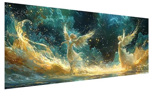 5D Diamond Painting Erwachsene Engel, Diamond Painting Bilder Groß Mädchen, DIY Full Drill Mosaikherstellung Bastelset, Kristall Stickerei Kreuzstich Basteln für Zimmer Deko Wohnzimmer (80x30cm) B-12 von JIAGUANG