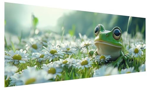 5D Diamond Painting Erwachsene Gänseblümchen, Diamond Painting Bilder Groß Frosch, DIY Full Drill Mosaikherstellung Bastelset, Kristall Stickerei Kreuzstich Basteln für Deko Wohnzimmer (80x30cm) B-16 von JIAGUANG