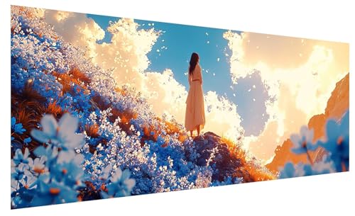 5D Diamond Painting Erwachsene Karikatur, Diamond Painting Bilder Groß Mädchen, DIY Full Drill Mosaikherstellung Bastelset, Kristall Stickerei Kreuzstich Basteln für Deko Wohnzimmer (200x80cm) B-72 von JIAGUANG