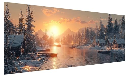 5D Diamond Painting Erwachsene Landschaft, Diamond Painting Bilder Groß Ländlich, DIY Full Drill Mosaikherstellung Bastelset, Kristall Stickerei Kreuzstich Basteln für Deko Wohnzimmer (100x40cm) A-11 von JIAGUANG