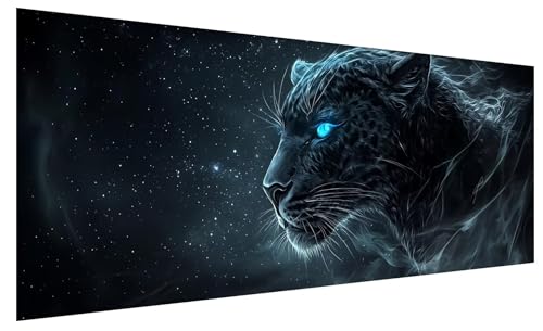 5D Diamond Painting Erwachsene Leopard, Diamond Painting Bilder Groß Cool, DIY Full Drill Mosaikherstellung Bastelset, Kristall Stickerei Kreuzstich Basteln für Zimmer Deko Wohnzimmer (80x30cm) B-20 von JIAGUANG