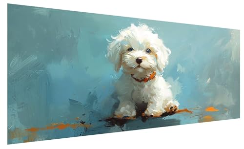5D Diamond Painting Erwachsene Niedlich, Diamond Painting Bilder Groß Hund, DIY Full Drill Mosaikherstellung Bastelset, Kristall Stickerei Kreuzstich Basteln für Deko Wohnzimmer (250x100cm) B-84 von JIAGUANG