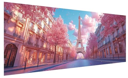 5D Diamond Painting Erwachsene Paris, Diamond Painting Bilder Groß Stadt, DIY Full Drill Mosaikherstellung Bastelset, Kristall Stickerei Kreuzstich Basteln für Zimmer Deko Wohnzimmer (130x50cm) C-15 von JIAGUANG