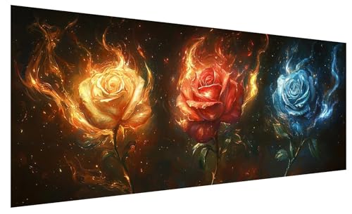 5D Diamond Painting Erwachsene Rose, Diamond Painting Bilder Groß Traum, DIY Full Drill Mosaikherstellung Bastelset, Kristall Stickerei Kreuzstich Basteln für Zimmer Deko Wohnzimmer (200x80cm) B-46 von JIAGUANG