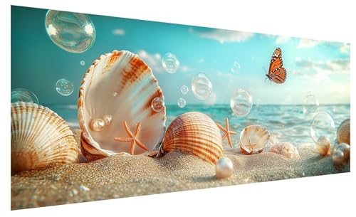 5D Diamond Painting Erwachsene Strand, Diamond Painting Bilder Groß Hülse, DIY Full Drill Mosaikherstellung Bastelset, Kristall Stickerei Kreuzstich Basteln für Zimmer Deko Wohnzimmer (80x30cm) B-94 von JIAGUANG