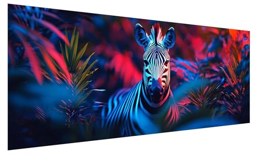 5D Diamond Painting Erwachsene Zebra, Diamond Painting Bilder Groß Anlage, DIY Full Drill Mosaikherstellung Bastelset, Kristall Stickerei Kreuzstich Basteln für Zimmer Deko Wohnzimmer (250x100cm) A-73 von JIAGUANG