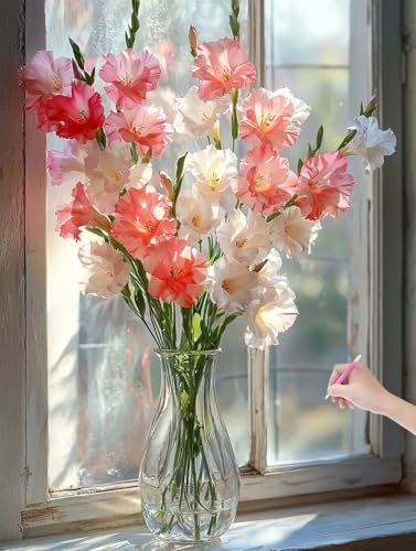 Diamond Painting Blumen, DIY Diamant Painting Bilder Fenster für Erwachsene Anfänger, Vollbohrer Diamant Malerei Eckige Steine als Geschenke Weihnachten, Diamond Bastelset für Wanddeko 90x120 cm, L-84 von JIAGUANG