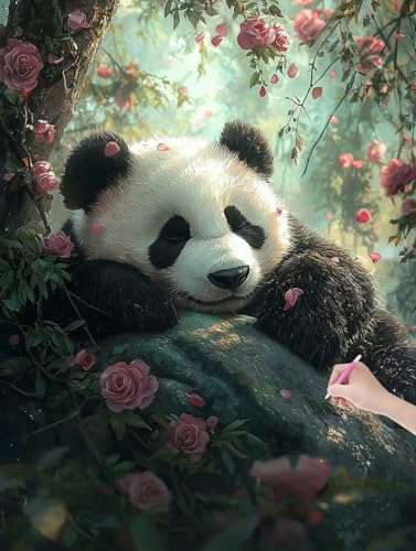 Diamond Painting Blumen, DIY Diamant Painting Bilder Panda für Erwachsene Anfänger, Vollbohrer Diamant Malerei Eckige Steine als Geschenke Weihnachten, Bastelset Erwachsene für Wanddeko 50x70 cm, L-78 Diamond Painting Blumen, DIY Diamant Painting Bilder Panda für Erwachsene Anfänger, Vollbohrer Diamant Malerei Eckige Steine als Geschenke Weihnachten, Bastelset Erwachsene für Wanddeko 50x70 cm, L-78 von JIAGUANG