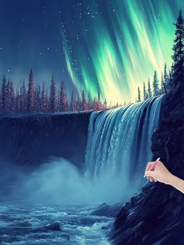 Diamond Painting Erwachsene Aurora, DIY Herbst Diamond Painting Eckige Steine Set, Diamant Kunst Bilder für Anfänger, Diamant Malerei Bastelset Erwachsene für Home Wanddeko, Geschenke, 50x70 cm, K-91 von JIAGUANG