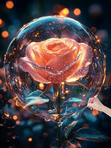 Diamond Painting Erwachsene Blasen, DIY Rose Diamond Painting Eckige Steine Set, Diamant Kunst Bilder für Anfänger, Diamant Malerei Bastelset Erwachsene für Zimmer Wand Deko, Geschenke, 50x70 cm, L-31 von JIAGUANG