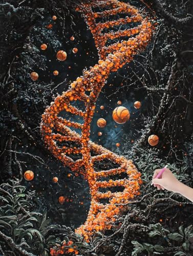 Diamond Painting Erwachsene Dna, DIY Abstrakt Diamond Painting Eckige Steine Set, Diamant Kunst Bilder für Anfänger, Diamant Malerei Bastelset Erwachsene für Home Wanddeko, Geschenke, 90x120 cm, L-47 von JIAGUANG