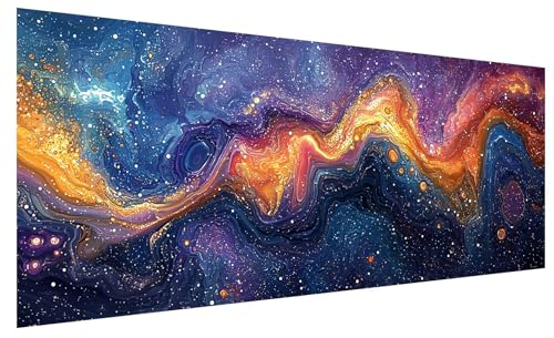 Diamond Painting Erwachsene Groß Abstrakt, DIY Full Drill Diamond Painting Bilder Bunt, 5D Kristall Strass Mosaikherstellung Bastelset für Deko Wohnzimmer Wanddeko, Geschenke für Frauen 250x100cm C-14 von JIAGUANG
