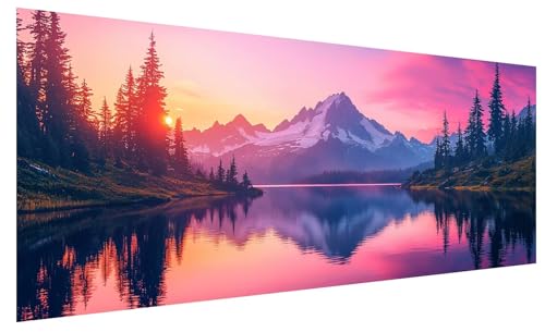 Diamond Painting Erwachsene Groß Berg, DIY Full Drill Diamond Painting Bilder See, 5D Kristall Strass Mosaikherstellung Bastelset für Deko Wohnzimmer Wanddeko, Geschenke für Frauen 80x30cm A-40 Diamond Painting Erwachsene Groß Berg, DIY Full Drill Diamond Painting Bilder See, 5D Kristall Strass Mosaikherstellung Bastelset für Deko Wohnzimmer Wanddeko, Geschenke für Frauen 80x30cm A-40 von JIAGUANG