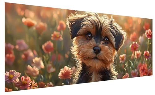Diamond Painting Erwachsene Groß Blume, DIY Full Drill Diamond Painting Bilder Hund, 5D Kristall Strass Mosaikherstellung Bastelset für Deko Wohnzimmer Wanddeko, Geschenke für Frauen 200x80cm A-56 Diamond Painting Erwachsene Groß Blume, DIY Full Drill Diamond Painting Bilder Hund, 5D Kristall Strass Mosaikherstellung Bastelset für Deko Wohnzimmer Wanddeko, Geschenke für Frauen 200x80cm A-56 von JIAGUANG