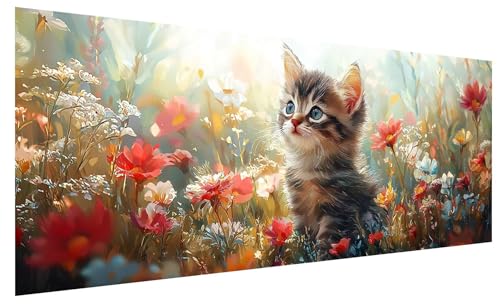Diamond Painting Erwachsene Groß Blume, DIY Full Drill Diamond Painting Bilder Katze, 5D Kristall Strass Mosaikherstellung Bastelset für Deko Wohnzimmer Wanddeko, Geschenke für Frauen 200x80cm A-92 Diamond Painting Erwachsene Groß Blume, DIY Full Drill Diamond Painting Bilder Katze, 5D Kristall Strass Mosaikherstellung Bastelset für Deko Wohnzimmer Wanddeko, Geschenke für Frauen 200x80cm A-92 von JIAGUANG