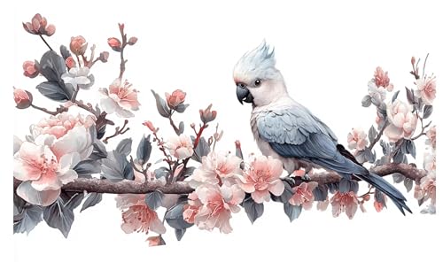 Diamond Painting Erwachsene Groß Blume, DIY Full Drill Diamond Painting Bilder Papagei, 5D Kristall Strass Mosaikherstellung Bastelset für Deko Wohnzimmer Wanddeko, Geschenke für Frauen 150x60cm B-25 von JIAGUANG