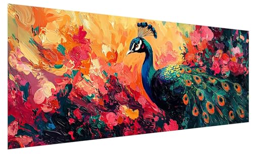 Diamond Painting Erwachsene Groß Blume, DIY Full Drill Diamond Painting Bilder Pfau, 5D Kristall Strass Mosaikherstellung Bastelset für Deko Wohnzimmer Wanddeko, Geschenke für Frauen 150x60cm A-26 Diamond Painting Erwachsene Groß Blume, DIY Full Drill Diamond Painting Bilder Pfau, 5D Kristall Strass Mosaikherstellung Bastelset für Deko Wohnzimmer Wanddeko, Geschenke für Frauen 150x60cm A-26 von JIAGUANG