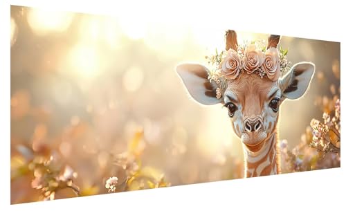 Diamond Painting Erwachsene Groß Giraffe, DIY Full Drill Diamond Painting Bilder Blume, 5D Kristall Strass Mosaikherstellung Bastelset für Deko Wohnzimmer Wanddeko, Geschenke für Frauen 130x50cm B-81 Diamond Painting Erwachsene Groß Giraffe, DIY Full Drill Diamond Painting Bilder Blume, 5D Kristall Strass Mosaikherstellung Bastelset für Deko Wohnzimmer Wanddeko, Geschenke für Frauen 130x50cm B-81 von JIAGUANG