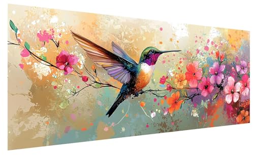 Diamond Painting Erwachsene Groß Kolibri, DIY Full Drill Diamond Painting Bilder Blume, 5D Kristall Strass Mosaikherstellung Bastelset für Deko Wohnzimmer Wanddeko, Geschenke für Frauen 200x80cm B-79 Diamond Painting Erwachsene Groß Kolibri, DIY Full Drill Diamond Painting Bilder Blume, 5D Kristall Strass Mosaikherstellung Bastelset für Deko Wohnzimmer Wanddeko, Geschenke für Frauen 200x80cm B-79 von JIAGUANG