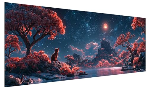 Diamond Painting Erwachsene Groß Landschaft, DIY Full Drill Diamond Painting Bilder Baum, 5D Kristall Strass Mosaikherstellung Bastelset für Deko Wohnzimmer Wanddeko Geschenke für Frauen 250x100cm A-6 von JIAGUANG