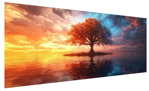 Diamond Painting Erwachsene Groß Landschaft, DIY Full Drill Diamond Painting Bilder Baum Lebens, 5D Kristall Strass Mosaikherstellung Bastelset für Deko Wohnzimmer, Geschenke für Frauen 80x30cm B-15 Diamond Painting Erwachsene Groß Landschaft, DIY Full Drill Diamond Painting Bilder Baum Lebens, 5D Kristall Strass Mosaikherstellung Bastelset für Deko Wohnzimmer, Geschenke für Frauen 80x30cm B-15 von JIAGUANG