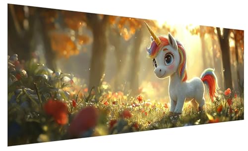 Diamond Painting Erwachsene Groß Landschaft, DIY Full Drill Diamond Painting Bilder Einhorn, 5D Kristall Strass Mosaikherstellung Bastelset für Deko Wohnzimmer, Geschenke für Frauen 250x100cm A-2 von JIAGUANG