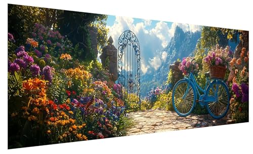 Diamond Painting Erwachsene Groß Landschaft, DIY Full Drill Diamond Painting Bilder Fahrrad, 5D Kristall Strass Mosaikherstellung Bastelset für Deko Wohnzimmer, Geschenke für Frauen 80x30cm A-28 Diamond Painting Erwachsene Groß Landschaft, DIY Full Drill Diamond Painting Bilder Fahrrad, 5D Kristall Strass Mosaikherstellung Bastelset für Deko Wohnzimmer, Geschenke für Frauen 80x30cm A-28 von JIAGUANG