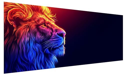 Diamond Painting Erwachsene Groß Löwe, DIY Full Drill Diamond Painting Bilder Einfachheit, 5D Kristall Strass Mosaikherstellung Bastelset für Deko Wohnzimmer Wanddeko Geschenke für Frauen 130x50cm C-6 Diamond Painting Erwachsene Groß Löwe, DIY Full Drill Diamond Painting Bilder Einfachheit, 5D Kristall Strass Mosaikherstellung Bastelset für Deko Wohnzimmer Wanddeko Geschenke für Frauen 130x50cm C-6 von JIAGUANG