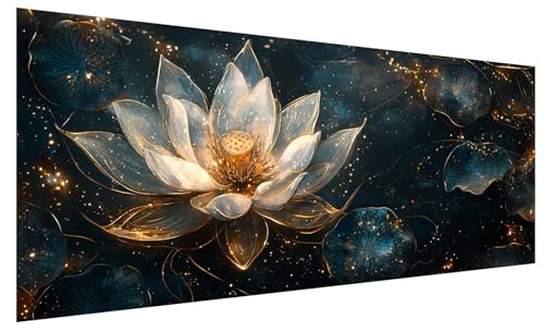 Diamond Painting Erwachsene Groß Lotus, DIY Full Drill Diamond Painting Bilder Anlage, 5D Kristall Strass Mosaikherstellung Bastelset für Deko Wohnzimmer Wanddeko, Geschenke für Frauen 80x30cm C-10 Diamond Painting Erwachsene Groß Lotus, DIY Full Drill Diamond Painting Bilder Anlage, 5D Kristall Strass Mosaikherstellung Bastelset für Deko Wohnzimmer Wanddeko, Geschenke für Frauen 80x30cm C-10 von JIAGUANG