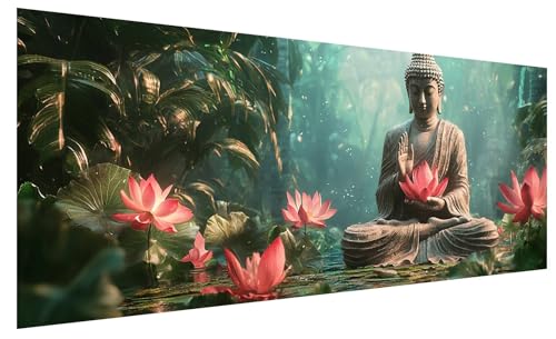 Diamond Painting Erwachsene Groß Lotus, DIY Full Drill Diamond Painting Bilder Zen, 5D Kristall Strass Mosaikherstellung Bastelset für Deko Wohnzimmer Wanddeko, Geschenke für Frauen 130x50cm B-55 Diamond Painting Erwachsene Groß Lotus, DIY Full Drill Diamond Painting Bilder Zen, 5D Kristall Strass Mosaikherstellung Bastelset für Deko Wohnzimmer Wanddeko, Geschenke für Frauen 130x50cm B-55 von JIAGUANG