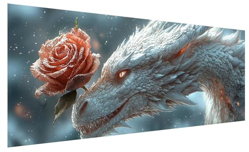 Diamond Painting Erwachsene Groß Rose, DIY Full Drill Diamond Painting Bilder Drachen, 5D Kristall Strass Mosaikherstellung Bastelset für Deko Wohnzimmer Wanddeko, Geschenke für Frauen 200x80cm B-73 Diamond Painting Erwachsene Groß Rose, DIY Full Drill Diamond Painting Bilder Drachen, 5D Kristall Strass Mosaikherstellung Bastelset für Deko Wohnzimmer Wanddeko, Geschenke für Frauen 200x80cm B-73 von JIAGUANG