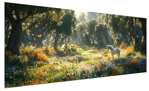 Diamond Painting Erwachsene Groß Wald, DIY Full Drill Diamond Painting Bilder Pferd, 5D Kristall Strass Mosaikherstellung Bastelset für Deko Wohnzimmer Wanddeko, Geschenke für Frauen 200x80cm B-95 Diamond Painting Erwachsene Groß Wald, DIY Full Drill Diamond Painting Bilder Pferd, 5D Kristall Strass Mosaikherstellung Bastelset für Deko Wohnzimmer Wanddeko, Geschenke für Frauen 200x80cm B-95 von JIAGUANG