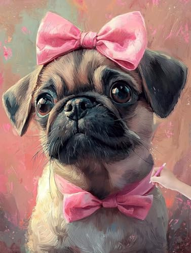 Diamond Painting Erwachsene Hund, DIY Tiere Diamond Painting Eckige Steine Set, Diamant Kunst Bilder für Anfänger, Diamant Malerei Bastelset Erwachsene für Zimmer Wand Deko, Geschenke, 50x70 cm, L-65 von JIAGUANG