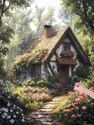 Diamond Painting Erwachsene Landschaft, DIY Frühling Diamond Painting Eckige Steine Set, Diamant Kunst Bilder für Anfänger, Diamant Malerei Bastelset Erwachsene für Wanddeko, Geschenke, 50x70 cm, L-83 von JIAGUANG