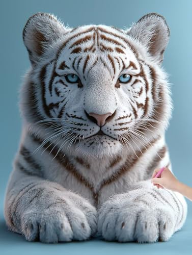 Diamond Painting Erwachsene Tiger, DIY Tiere Diamond Painting Eckige Steine Set, Diamant Kunst Bilder für Anfänger, Diamant Malerei Bastelset Erwachsene für Zimmer Wand Deko, Geschenke, 50x70 cm, V-63 von JIAGUANG