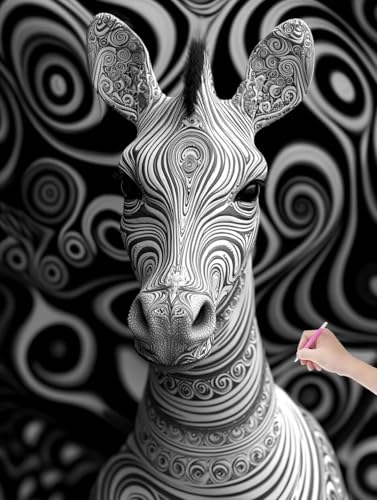 Diamond Painting Erwachsene Zebra, DIY Abstrakt Diamond Painting Eckige Steine Set, Diamant Kunst Bilder für Anfänger, Diamant Malerei Bastelset Erwachsene für Wanddeko, Geschenke, 90x120 cm, L-61 von JIAGUANG