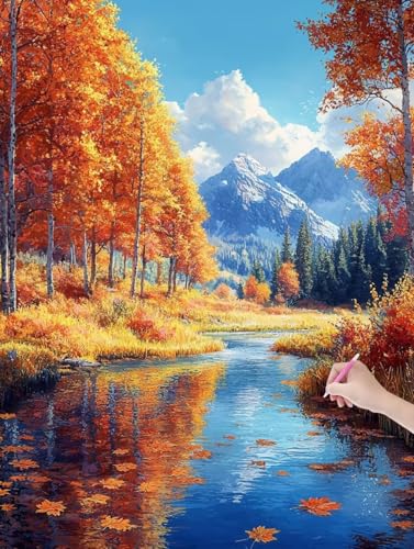 Diamond Painting Herbst, DIY Diamant Painting Bilder Landschaft für Erwachsene Anfänger, Vollbohrer Diamant Malerei Eckige Steine als Geschenke Weihnachten, Bastelset für Wanddeko, 90x120 cm, K-92 Diamond Painting Herbst, DIY Diamant Painting Bilder Landschaft für Erwachsene Anfänger, Vollbohrer Diamant Malerei Eckige Steine als Geschenke Weihnachten, Bastelset für Wanddeko, 90x120 cm, K-92 von JIAGUANG