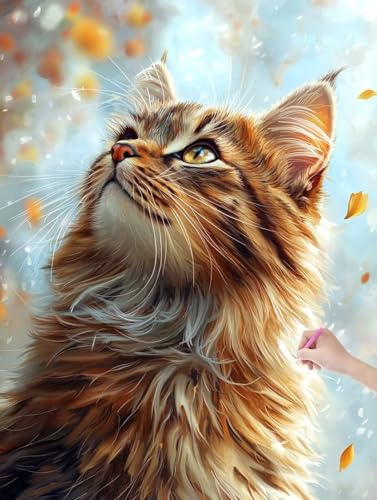 Diamond Painting Katze, DIY Diamant Painting Bilder Tiere für Erwachsene Anfänger, Vollbohrer Diamant Malerei Eckige Steine als Geschenke Weihnachten, Bastelset Erwachsene für Wanddeko, 30x40 cm, B-24 Diamond Painting Katze, DIY Diamant Painting Bilder Tiere für Erwachsene Anfänger, Vollbohrer Diamant Malerei Eckige Steine als Geschenke Weihnachten, Bastelset Erwachsene für Wanddeko, 30x40 cm, B-24 von JIAGUANG
