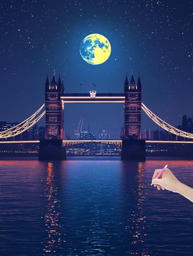 Diamond Painting London, DIY Diamant Painting Bilder Mond für Erwachsene Anfänger, Vollbohrer Diamant Malerei Eckige Steine als Geschenke Weihnachten, Bastelset Erwachsene für Wanddeko, 30x40 cm, L-48 Diamond Painting London, DIY Diamant Painting Bilder Mond für Erwachsene Anfänger, Vollbohrer Diamant Malerei Eckige Steine als Geschenke Weihnachten, Bastelset Erwachsene für Wanddeko, 30x40 cm, L-48 von JIAGUANG