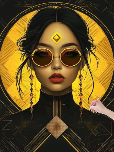 Diamond Painting Mode, DIY Diamant Painting Bilder Frau für Erwachsene Anfänger, Vollbohrer Diamant Malerei Eckige Steine als Geschenke Weihnachten, Bastelset Erwachsene für Wanddeko, 50x70 cm, L-74 von JIAGUANG