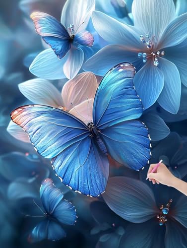 Diamond Painting Schmetterling, DIY Diamant Painting Bilder Blumen für Erwachsene Anfänger, Vollbohrer Diamant Malerei Eckige Steine als Geschenke Weihnachten, Bastelset für Wanddeko, 50x70 cm, L-36 Diamond Painting Schmetterling, DIY Diamant Painting Bilder Blumen für Erwachsene Anfänger, Vollbohrer Diamant Malerei Eckige Steine als Geschenke Weihnachten, Bastelset für Wanddeko, 50x70 cm, L-36 von JIAGUANG