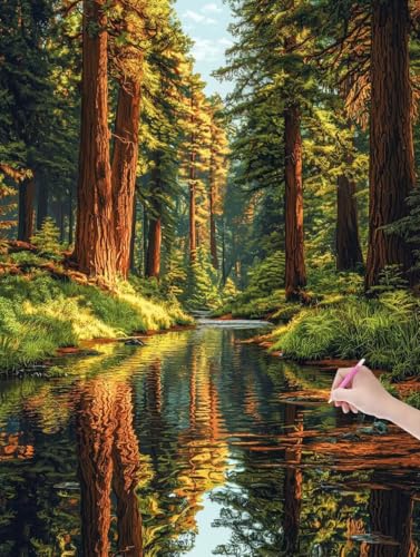 Diamond Painting Wald, DIY Diamant Painting Bilder Landschaft für Erwachsene Anfänger, Vollbohrer Diamant Malerei Eckige Steine als Geschenke Weihnachten, Bastelset für Wanddeko, 90x120 cm, B-12 Diamond Painting Wald, DIY Diamant Painting Bilder Landschaft für Erwachsene Anfänger, Vollbohrer Diamant Malerei Eckige Steine als Geschenke Weihnachten, Bastelset für Wanddeko, 90x120 cm, B-12 von JIAGUANG