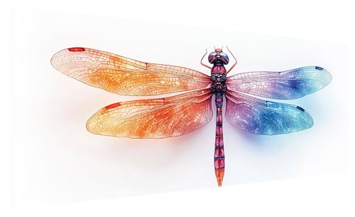 Diamond Painting XXL Einfachheit, Groß Diamond Painting Bilder Erwachsene Libelle, 5D DIY Full Drill Kristall Strass Mosaikherstellung Bastelset für Deko Wohnzimmer, Geschenke für Frauen 130x50cm J-1 von JIAGUANG